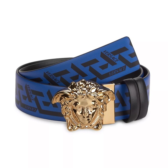 Versace Other - Versace unisex La medusa La Greca monogram leather logo belt NEW